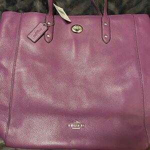Coach Rich Purple Leather Tote